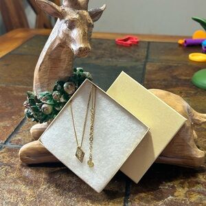 Christian Dior Vintage Diamond Shaped Pendant Necklace